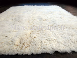 Véritable tapis Flokati en pure laine vierge. Origine Grèce